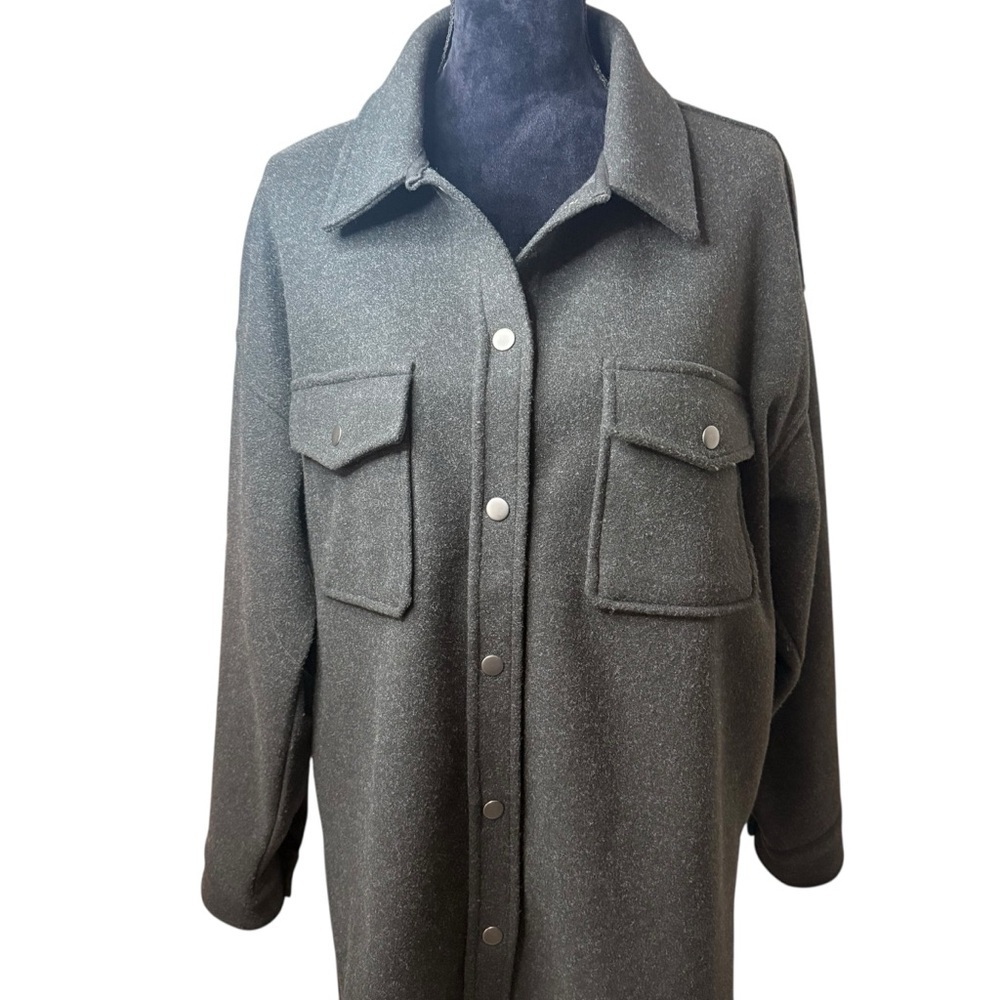 Thread & Supply | Charcoal Gray Thick Shirt Jacket with Pockets | Sz XL - Picture 2 of 8